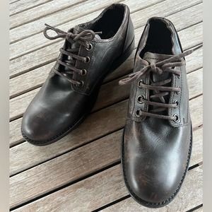 NEW Fly London Mens Brown Distressed Leather Lace Up Oxford Derby Shoes Size 42